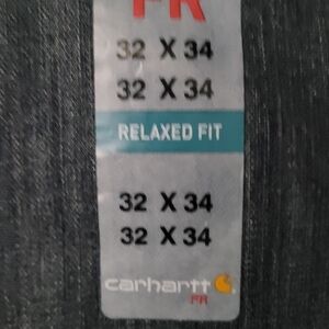 Carhartt "FR(Flame Resistant)" Dark Gray & Blue Denim Jeans with Teal Tag Accent
